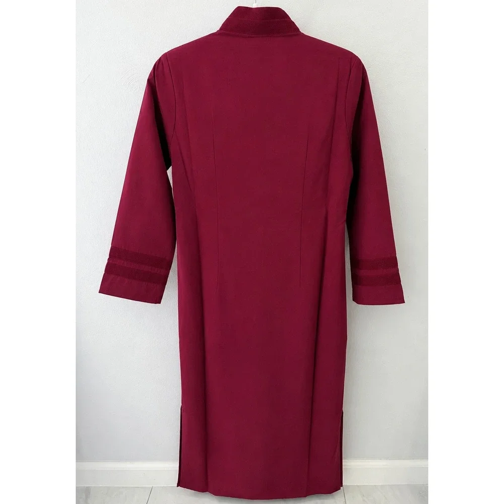 STS Sail to Sable 100% Cotton Maroon Caftan Dress XS Resort Preppy NWT $188 - Picture 4 of 15